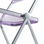 Leisuremod Lawrence 7-Piece Acrylic Dining Chair and Dining Table Set, Magenta