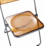 Leisuremod Lawrence 7-Piece Acrylic Dining Chair and Dining Table, Tangerine