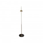 Leisuremod Arco Mid-Century Modern Arched Floor Lamp 75.6" with Black Base, Gold