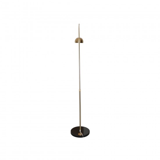 Leisuremod Arco Mid-Century Modern Arched Floor Lamp 75.6" with Black Base, Gold