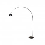 Leisuremod Arco Mid-Century Modern Arched Floor Lamp 75.6" Black Base, Black