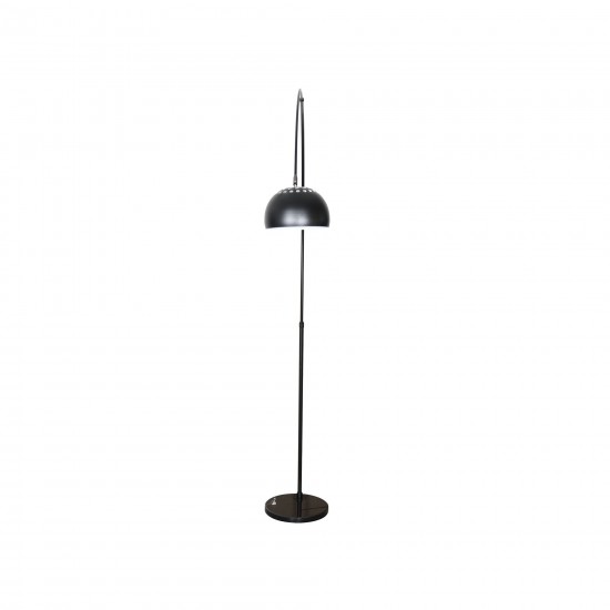 Leisuremod Arco Mid-Century Modern Arched Floor Lamp 75.6" Black Base, Black