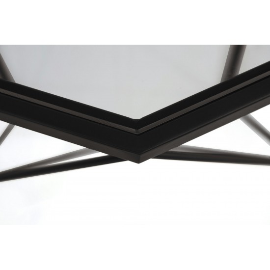 LeisureMod Jefferson Armchair with Silver Frame, Large Coffee Table, Navy Blue