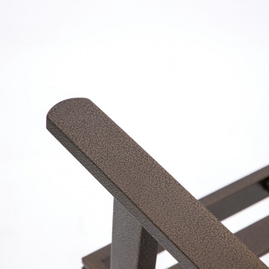LeisureMod Walbrooke Modern Brown Patio Arm Chair, Set of 2, Charcoal