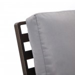 LeisureMod Walbrooke Modern Brown Patio Arm Chair, Set of 2, Grey
