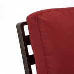 LeisureMod Walbrooke Modern Brown Patio Arm Chair, Set of 2, Red