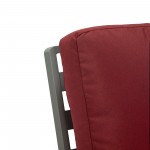 LeisureMod Walbrooke Modern Grey Patio Arm Chair, Set of 2, Red