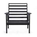 LeisureMod Walbrooke Modern 3-Piece Outdoor Patio Set with Black Frame, Green
