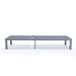 LeisureMod Marlin Patio Chaise Lounge Chair With Grey Frame, Set of 2, Dark Grey