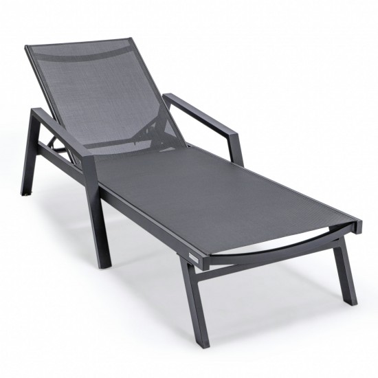 LeisureMod Marlin Lounge Chair With Armrests in Black Frame, Set of 2, Black