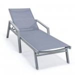 LeisureMod Marlin Lounge Chair With Armrests in Grey Frame, Set of 2, Dark Grey