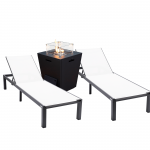 LeisureMod Marlin Outdoor Lounge Chair Set of 2 with Fire Pit, MLBLCF21-77W2