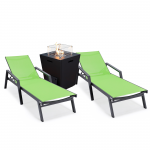 LeisureMod Marlin Outdoor Lounge Chair Set of 2 with Fire Pit, MLABLCF21-77G2