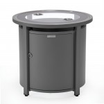LeisureMod Walbrooke Patio Round Fire Pit and Tank Holder, Grey