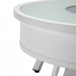 LeisureMod Walbrooke Patio Round Fire Pit and Tank Holder, White