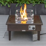 Leisuremod Walbrooke Outdoor Patio Aluminum Square Fire, Brown