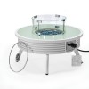 Leisuremod Walbrooke Outdoor Patio Aluminum Round Slats Design Fire Pit, White