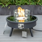 Leisuremod Walbrooke Outdoor Patio Aluminum Round Fire Pit, Black