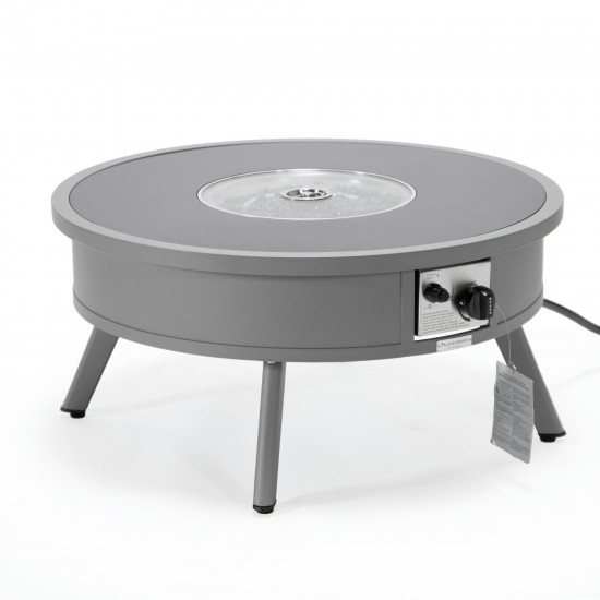 Leisuremod Walbrooke Outdoor Patio Aluminum Round Fire Pit, Grey