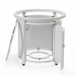 LeisureMod Walbrooke White Patio Round Tank Holder with Slats Design, White