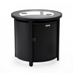 LeisureMod Walbrooke Black Patio Round Tank Holder, Black