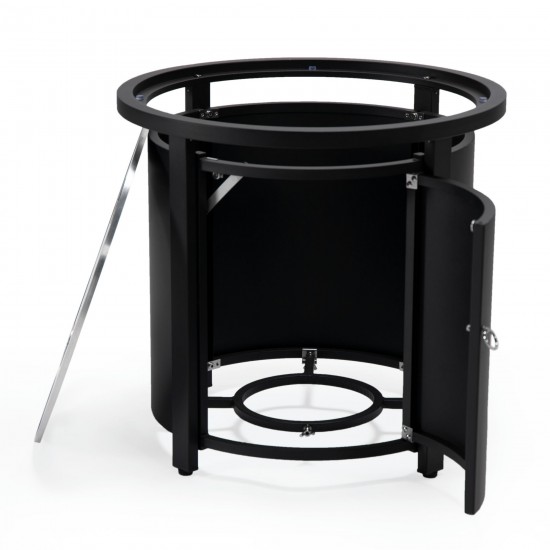 LeisureMod Walbrooke Black Patio Round Tank Holder, Black