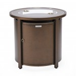 LeisureMod Walbrooke Brown Patio Round Tank Holder, Brown