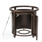 LeisureMod Walbrooke Brown Patio Round Tank Holder, Brown