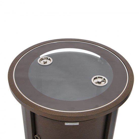 LeisureMod Walbrooke Brown Patio Round Tank Holder, Brown