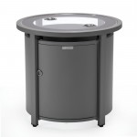 LeisureMod Walbrooke Grey Patio Round Tank Holder, Grey