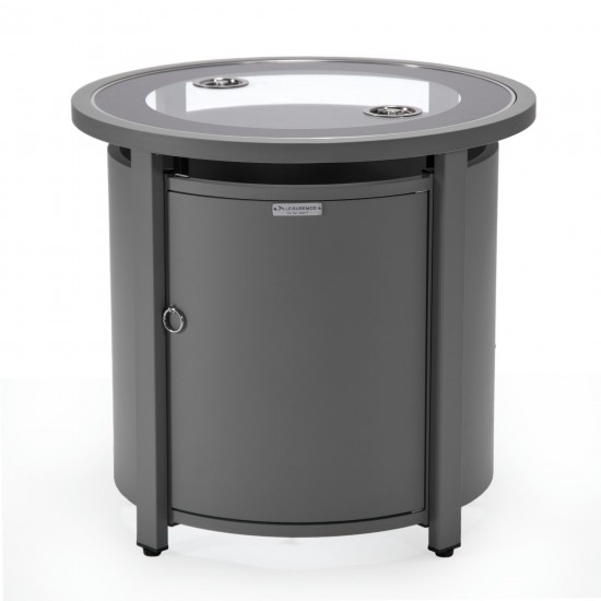 LeisureMod Walbrooke Grey Patio Round Tank Holder, Grey