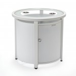 LeisureMod Walbrooke White Patio Round Tank Holder, White