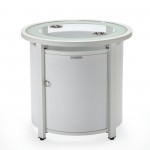 LeisureMod Walbrooke White Patio Round Tank Holder, White