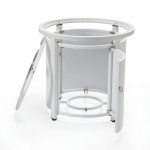 LeisureMod Walbrooke White Patio Round Tank Holder, White