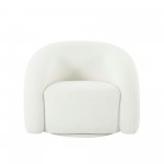 Pasargad Home Azzurro Upholstered Swivel Loungechair, Ivory