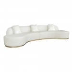 Pasargad Home Simona Collection Curved Sofa with 3 Pillows, 150.4" Width