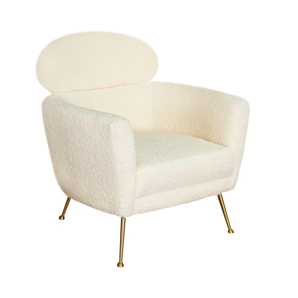 Pasargad Home Felice Collection Modern Indoor Accent Chair, Cream