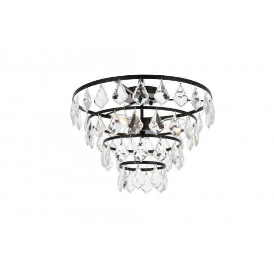 Ella 16 inch flush mount in black