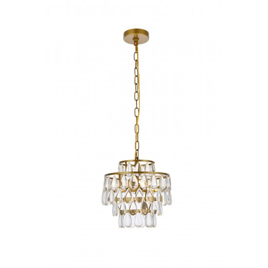 Mila 12 inch pendant in brass