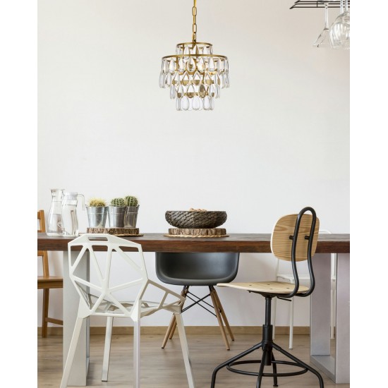 Mila 12 inch pendant in brass