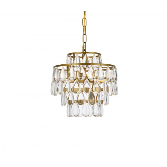 Mila 12 inch pendant in brass