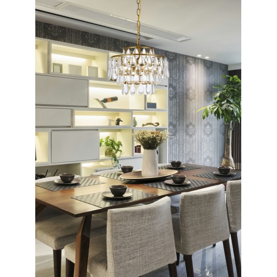 Mila 14 inch pendant in brass