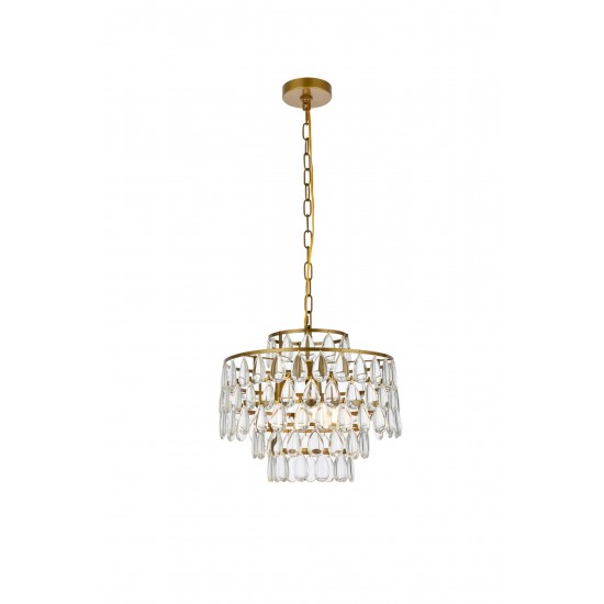 Mila 16 inch pendant in brass