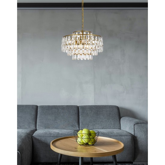 Mila 20 inch pendant in brass