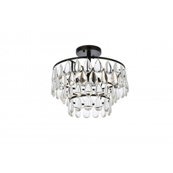 Mila 14 inch flush mount in black