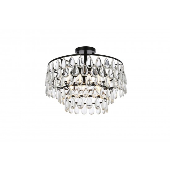 Mila 18 inch flush mount in black