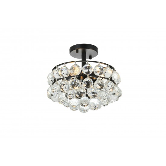 Savannah 12 inch flush mount in black