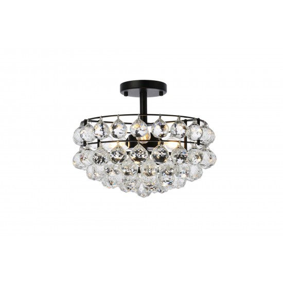 Savannah 14 inch flush mount in black