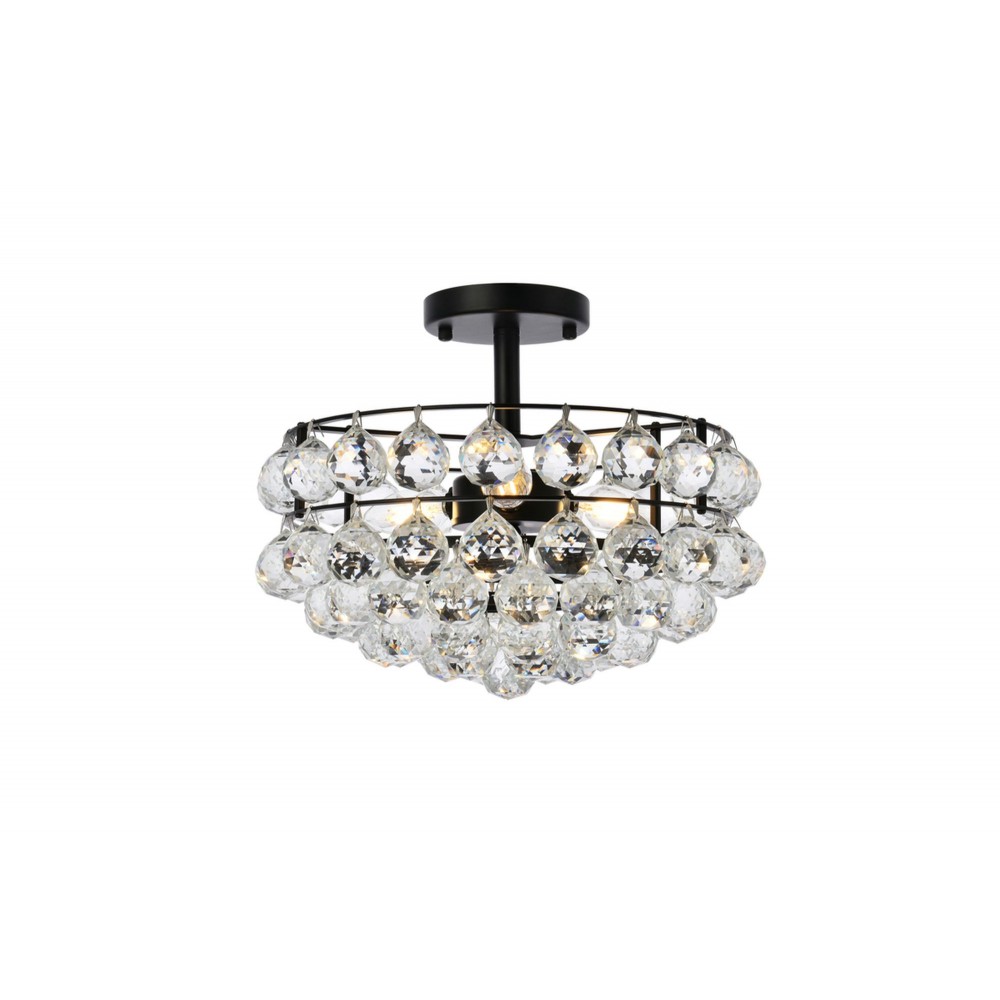 Savannah 14 inch flush mount in black