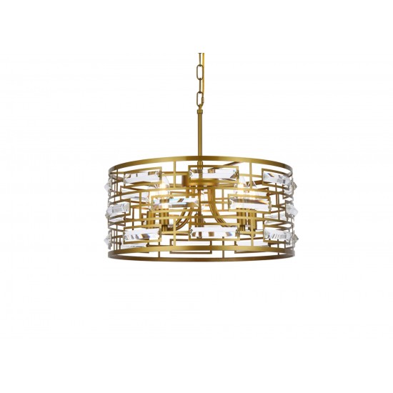 Kennedy 18.5 inch pendant in brass